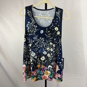 NWT Johnny Was Active Bursting Floral Racer Back Swing Tank Size L
